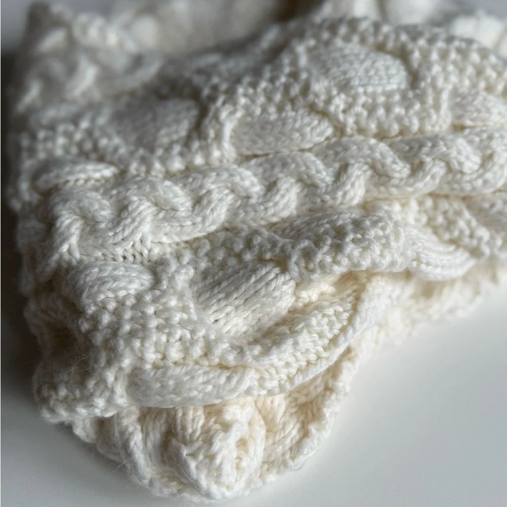 Gap Scarf Cozy Knit Infinity Neck Warmer Cream Beige Ivory Wool One Size